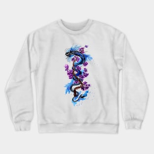 Blue Dragon Purple Blossoms Crewneck Sweatshirt